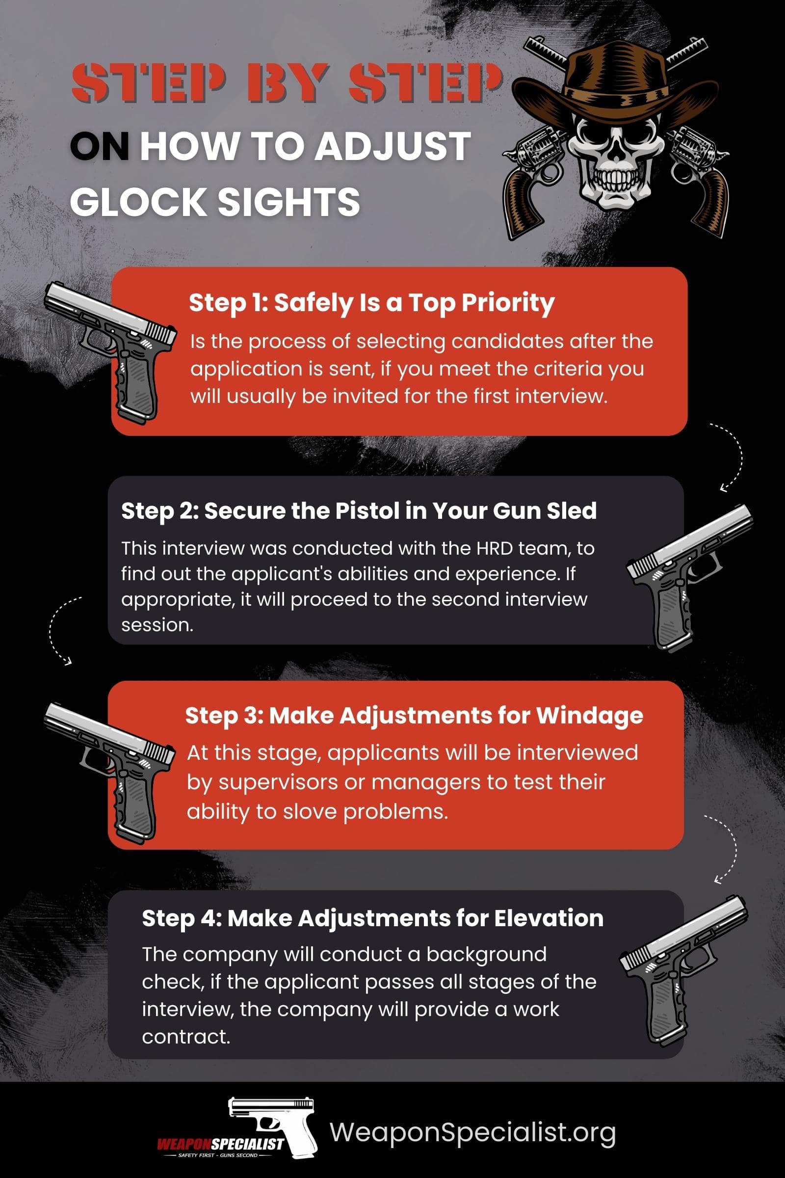Glock Adjustable Rear Sight Instruction Infographic